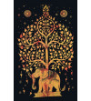 Tenture arbre de vie éléphant orange - Tapisserie murale