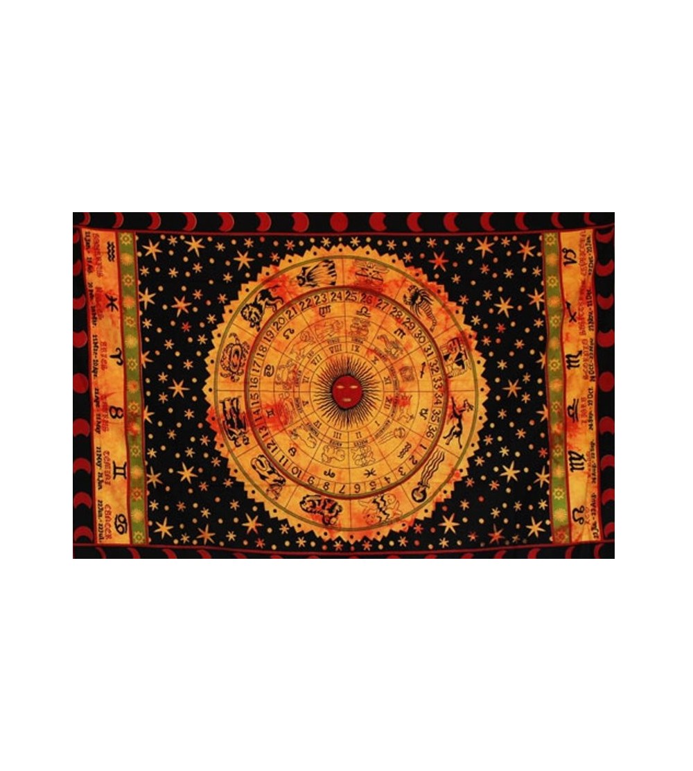 XURANFANG Zodiac Affiche Petite Tapisserie Tenture Murale Astrologie Coton Hippie Décor Taille Orange 30 X 40 Pouces 