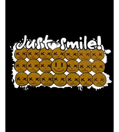 logo T-shirt smiley homme Col V