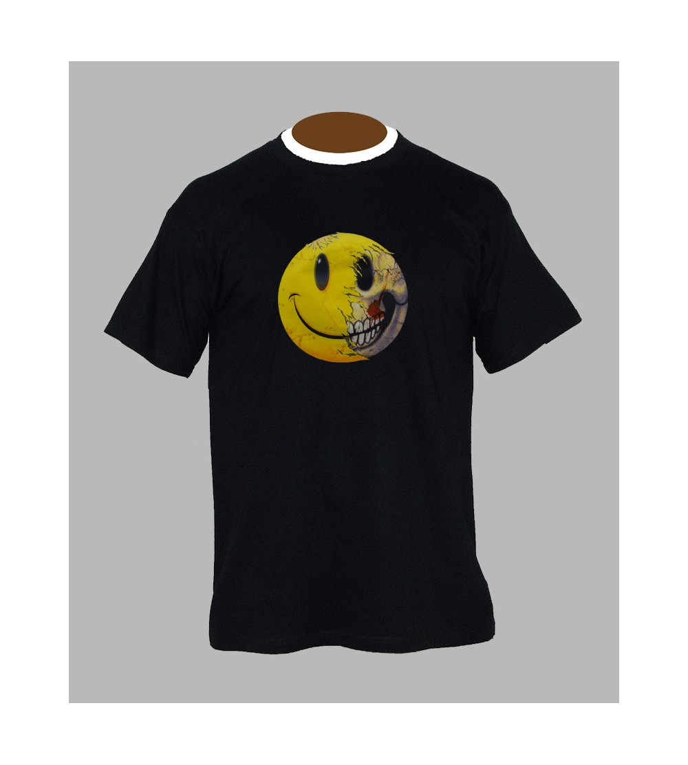T-shirt smiley homme hardcore
