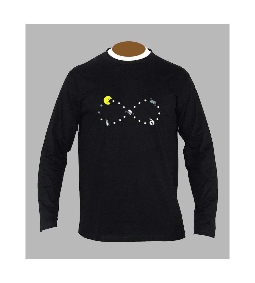 Tee shirt smiley homme pacman manches longues