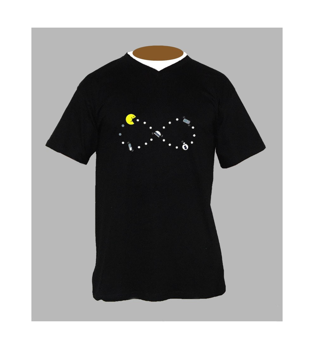 Tee shirt smiley homme pacman Col V
