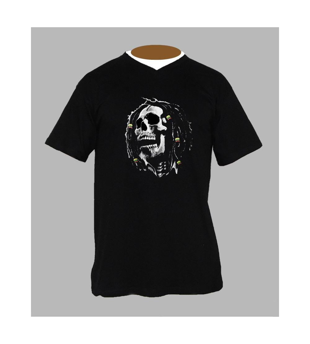 T-shirt Bob Marley homme Col V
