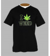 T-shirt fluo cannabis homme Col V