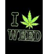 logo T-shirt fluo cannabis homme Col V