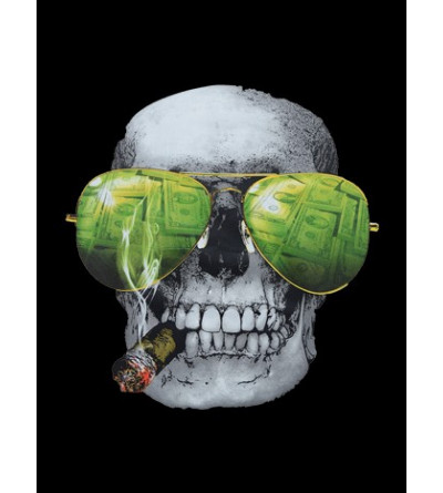 logo T-shirt tête de mort homme Col V