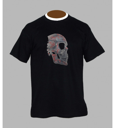 T-shirt tete de mort tribal -  Vêtement homme