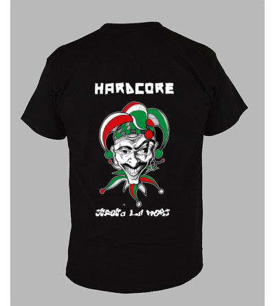 T-shirt col V '' Hardcore, jusqu'à la mort '' - Fringue de free party