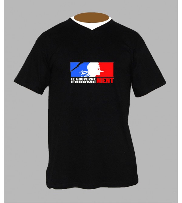T-shirt rock anarchie homme Col V
