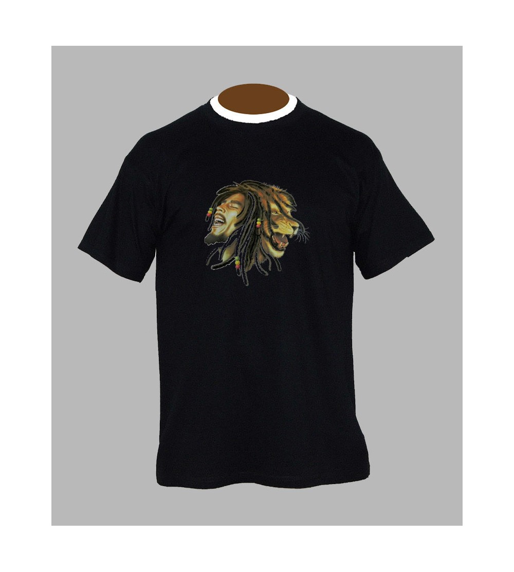 T-shirt Bob Marley lion - Vêtement homme