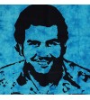 Tenture el patron turquoise, drapeau Pablo Escobar