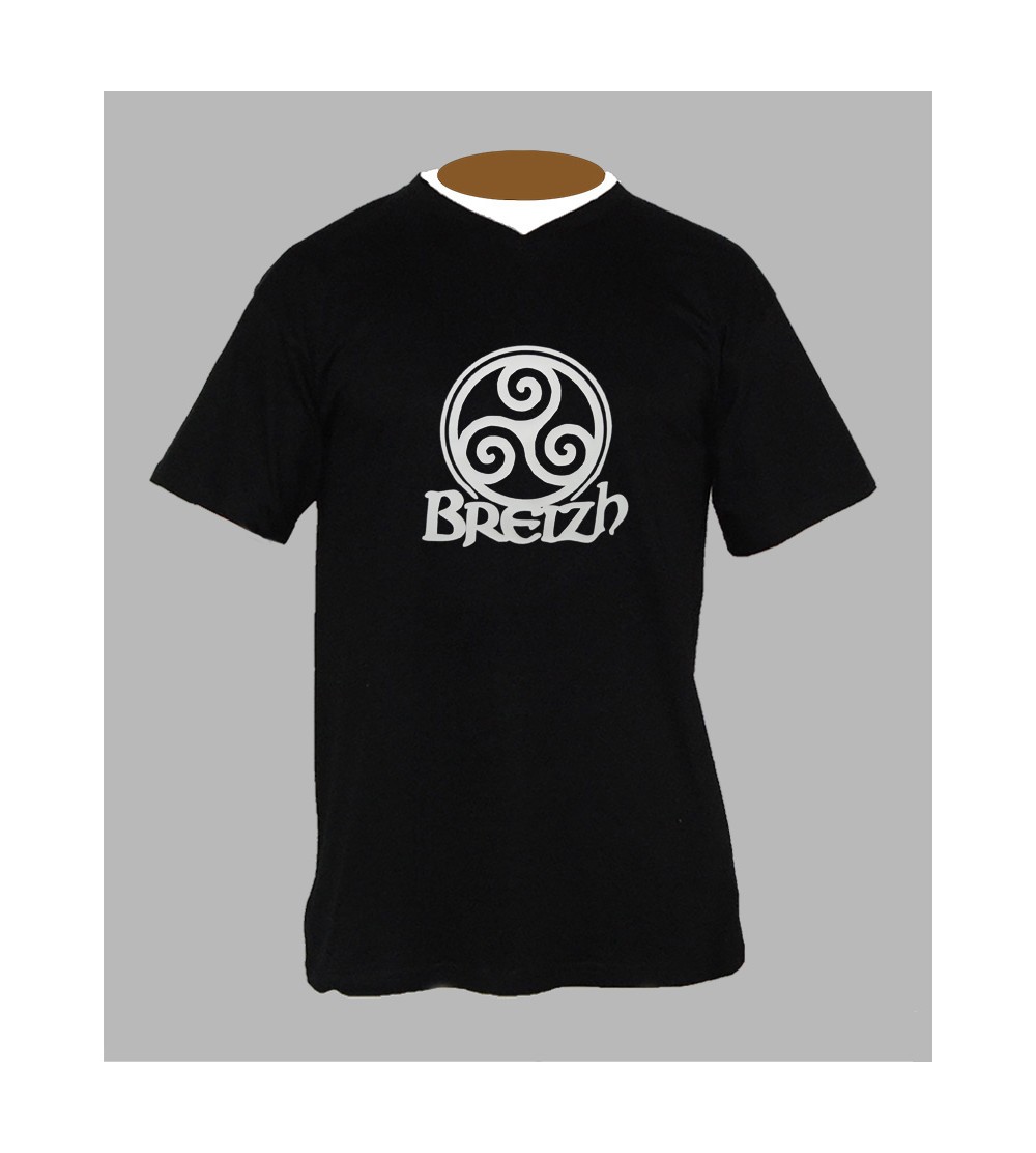 T-shirt breton homme Col V '' BzH ''