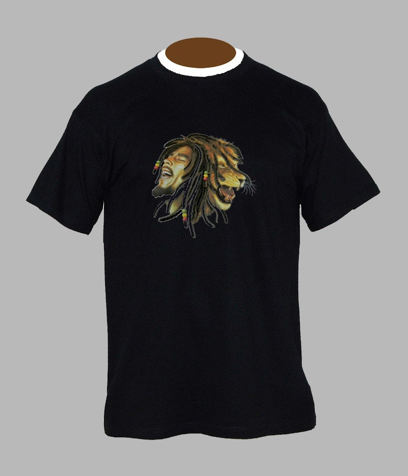 t-shirt bob marley lion