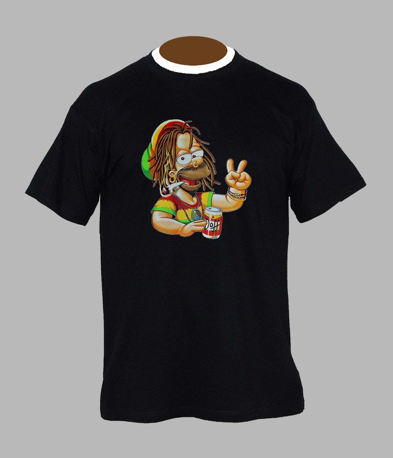 t-shirt feuille de cannabis homme
