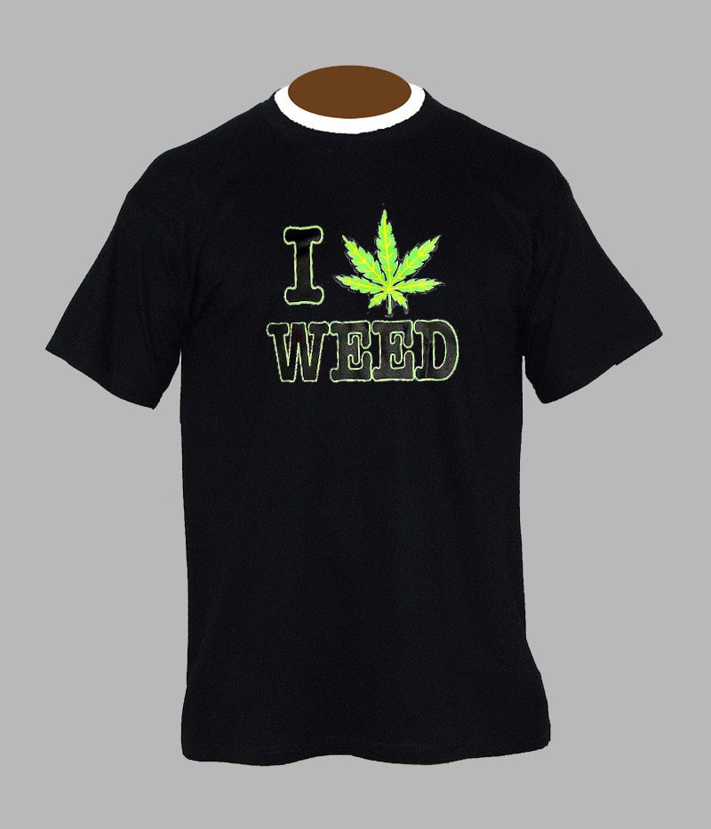 tee shirt feuille de cannabis